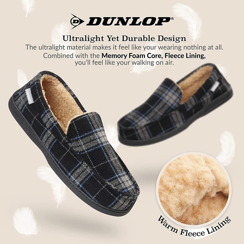 Dunlop Moccasins Loafers Faux Sheepskin Slippers with Rubber Sole for Men - Get Trend