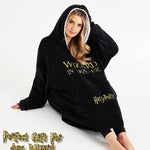 Harry Potter Black Hoodie Blanket Women, Fleece Oversized Sweatshirt - Get Trend
