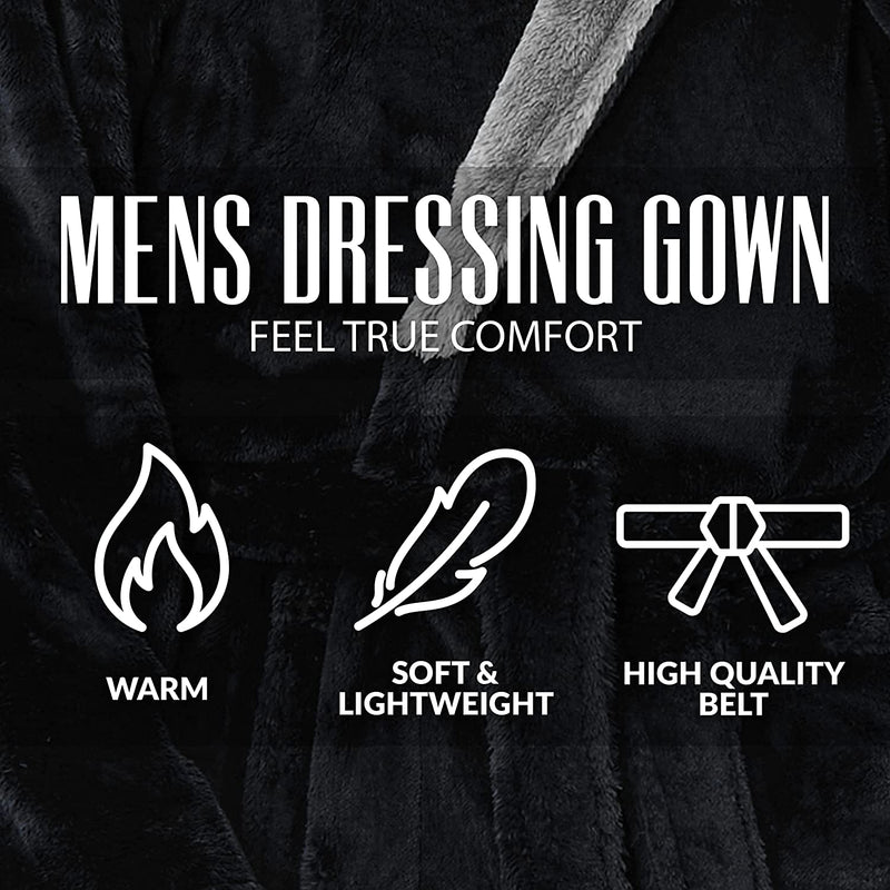 CityComfort  Fluffy Super Soft Mens Dressing Gown with Fleece Lounge Wear - Get Trend