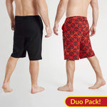 Manchester United F.C. Shorts, Black and Red with Elastic Waist for Men - Get Trend