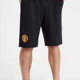 Manchester United F.C. Shorts, Black and Red with Elastic Waist for Men - Get Trend