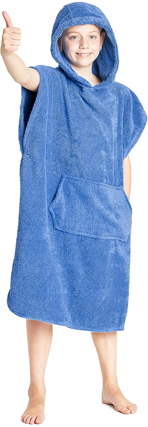 CityComfort Hooded Towelling Poncho with Pockets for Boys and Girls - Get Trend