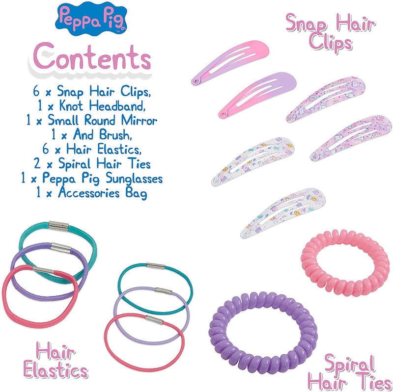 Peppa Pig Girls Hair Accessories Gift Set, Party Princess Bag - Get Trend