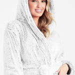 CityComfort Dressing Gown Women with Hood - Luxurious Fluffy Ladies Dressing Gown in Super Soft Fleece - Get Trend