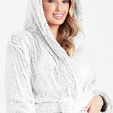 CityComfort Dressing Gown Women with Hood - Luxurious Fluffy Ladies Dressing Gown in Super Soft Fleece - Get Trend