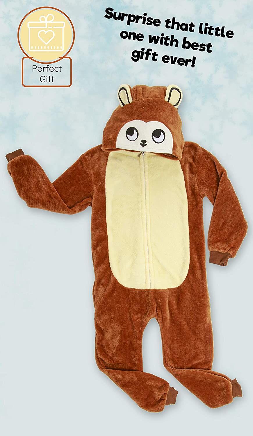 City Comfort Monkey Super Soft Onesie Pyjamas Sleepsuit for Boys & Girls - Get Trend