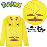 Pokémon Yellow Hoodie Kids, Pikachu Sweatshirt Cotton with 3D Ears Boys Teens - Get Trend