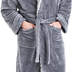 CityComfort Dressing Gowns,Super Soft Hooded,Men's Warm and Cozy Fleece Robe - Get Trend