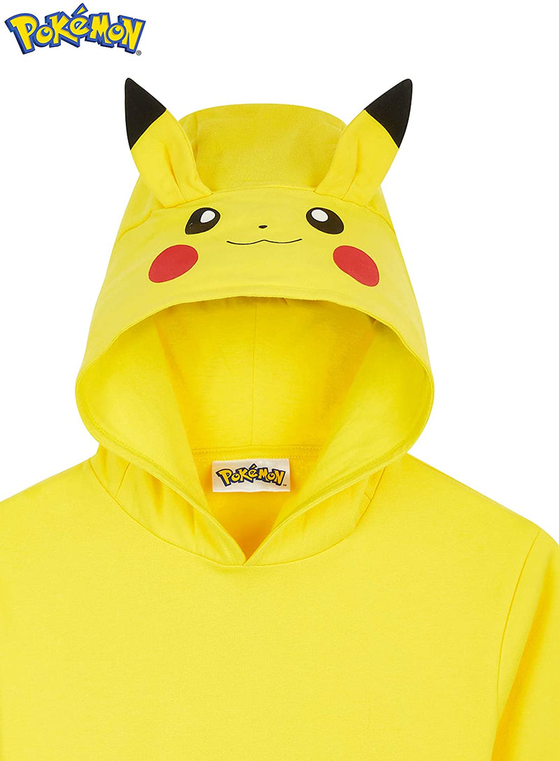 Pokémon Yellow Hoodie Kids, Pikachu Sweatshirt Cotton with 3D Ears Boys Teens