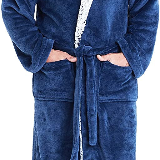 CityComfort Dressing Gowns,Super Soft Hooded,Men's Warm and Cozy Fleece Robe - Get Trend