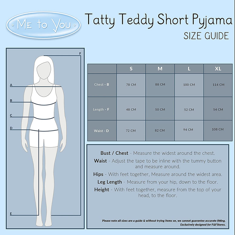 Me To You Tatty Teddy Ladies Pyjamas,  Womens Shorts PJs Sets