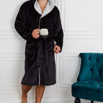 CityComfort Dressing Gowns,Super Soft Hooded,Men's Warm and Cozy Fleece Robe - Get Trend