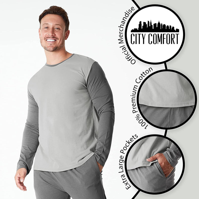 CityComfort Mens Pyjamas Super Soft Cotton Mix Men PJs Set Pajamas for Man Nightwear Loungewear - Get Trend