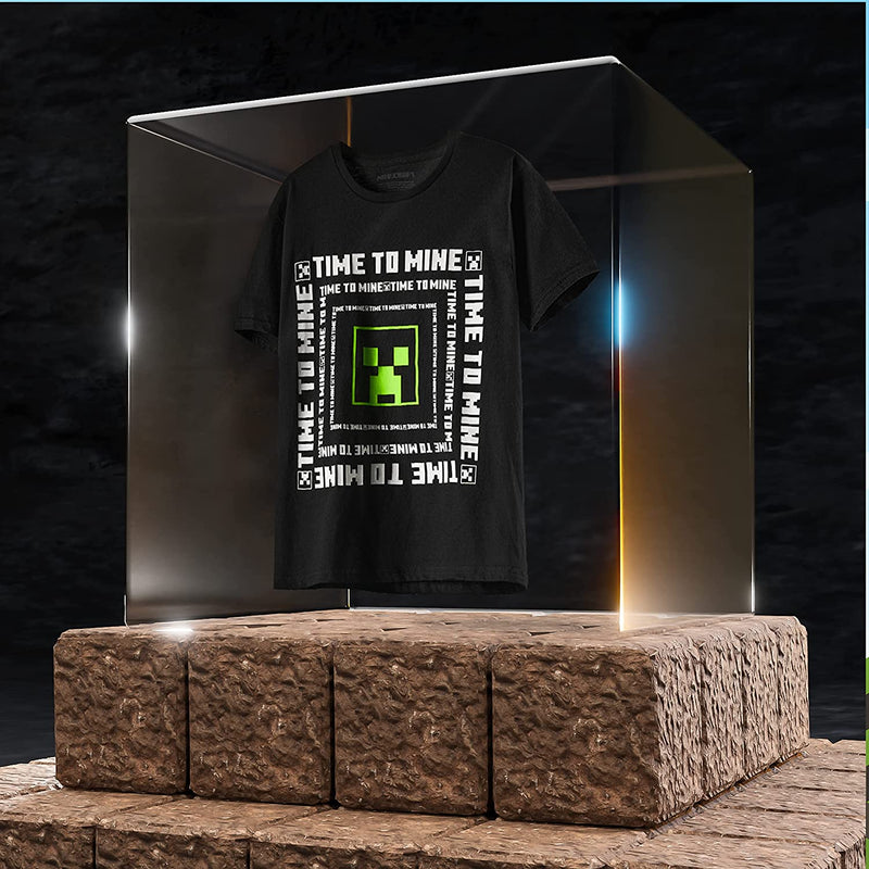 Minecraft T Shirt for Boys Teens, Black Short Sleeve Top for Kids - Get Trend