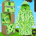 Minecraft Dressing Gown with Pixel Design for Gamers Kids and Teens - Get Trend