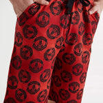 Manchester United F.C. Shorts, Black and Red with Elastic Waist for Men - Get Trend
