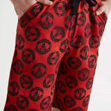 Manchester United F.C. Shorts, Black and Red with Elastic Waist for Men - Get Trend