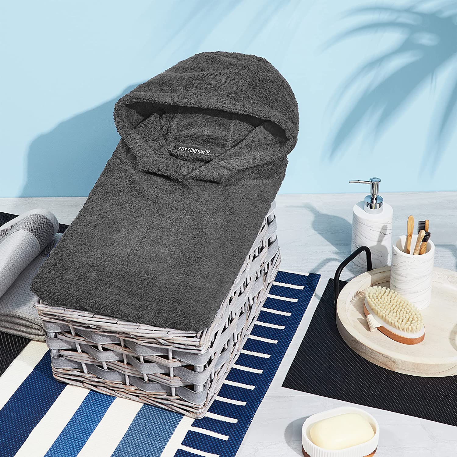 CityComfort Beach Towel for Adults Robes Women Men Cotton Towelling Poncho - Get Trend