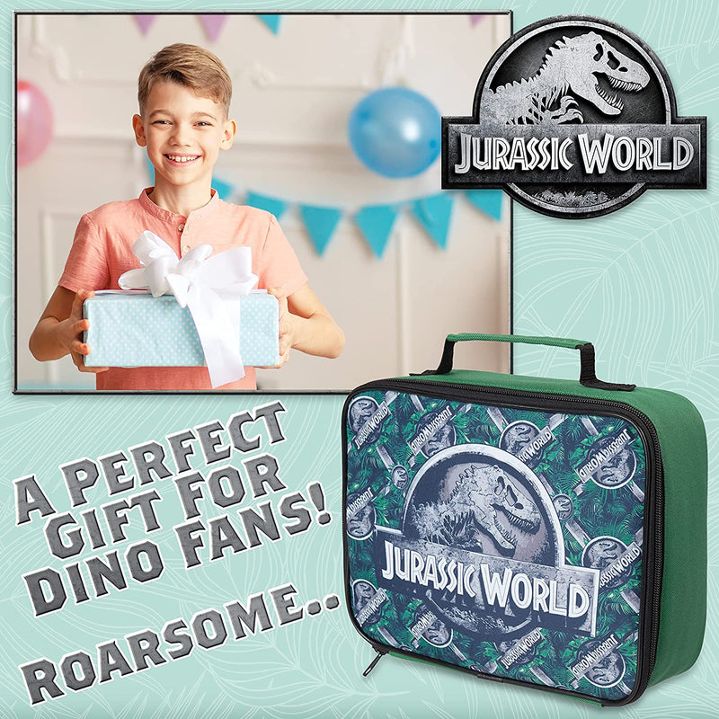Lego Jurassic World Dinosaurs Boys Soft Insulated School Lunch Box (One size, Lego Jurassic)