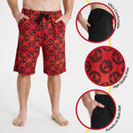 Manchester United F.C. Shorts, Black and Red with Elastic Waist for Men - Get Trend