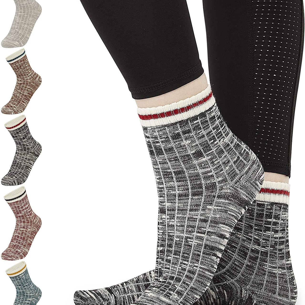 CityComfort Womens Socks, Cotton Ladies size 4-7 Multipack  For Teenagers,Unisex - Get Trend
