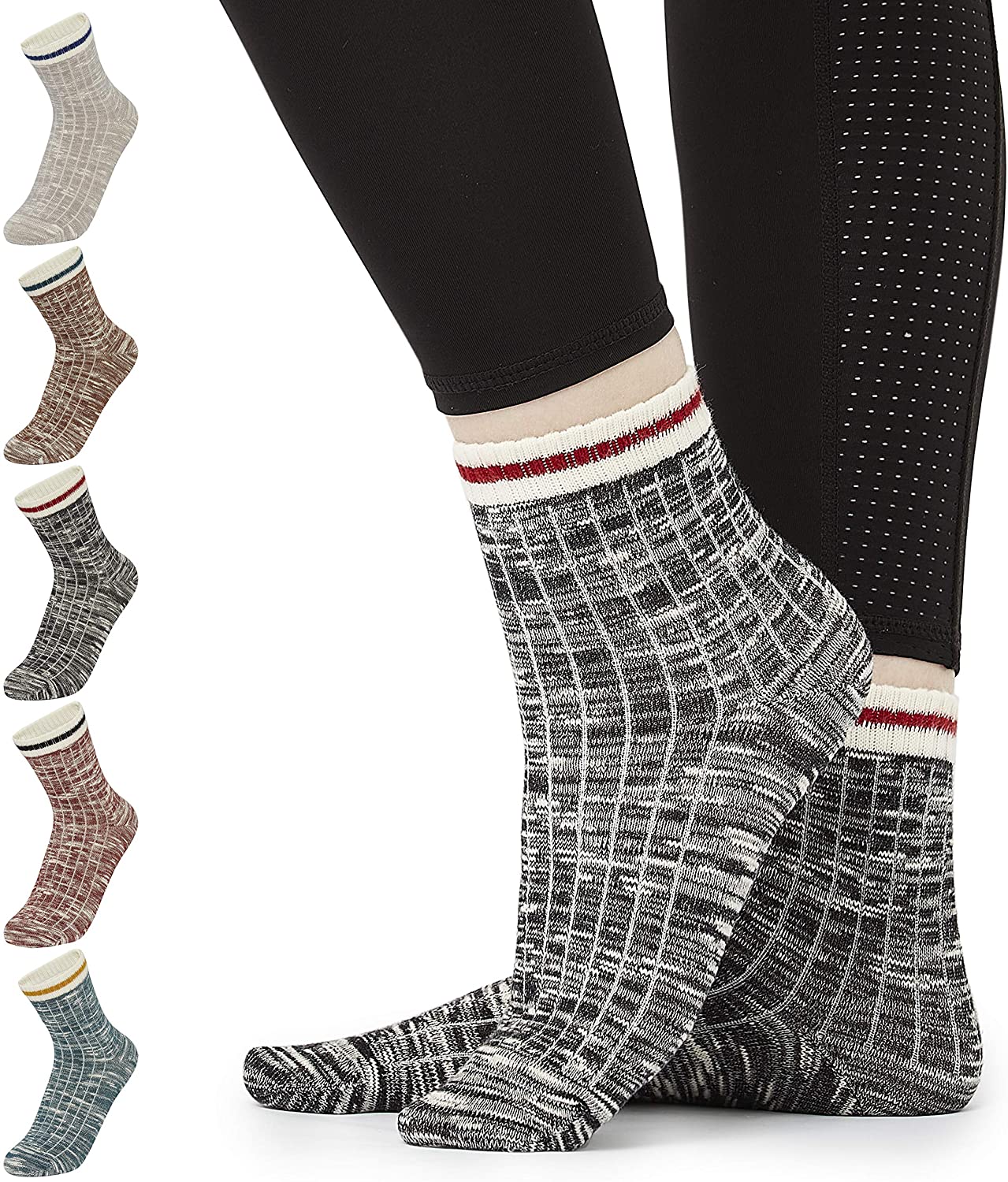 CityComfort Womens Socks, Cotton Ladies size 4-7 Multipack  For Teenagers,Unisex - Get Trend