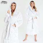 CityComfort Dressing Gown Women with Hood - Luxurious Fluffy Ladies Dressing Gown in Super Soft Fleece - Get Trend