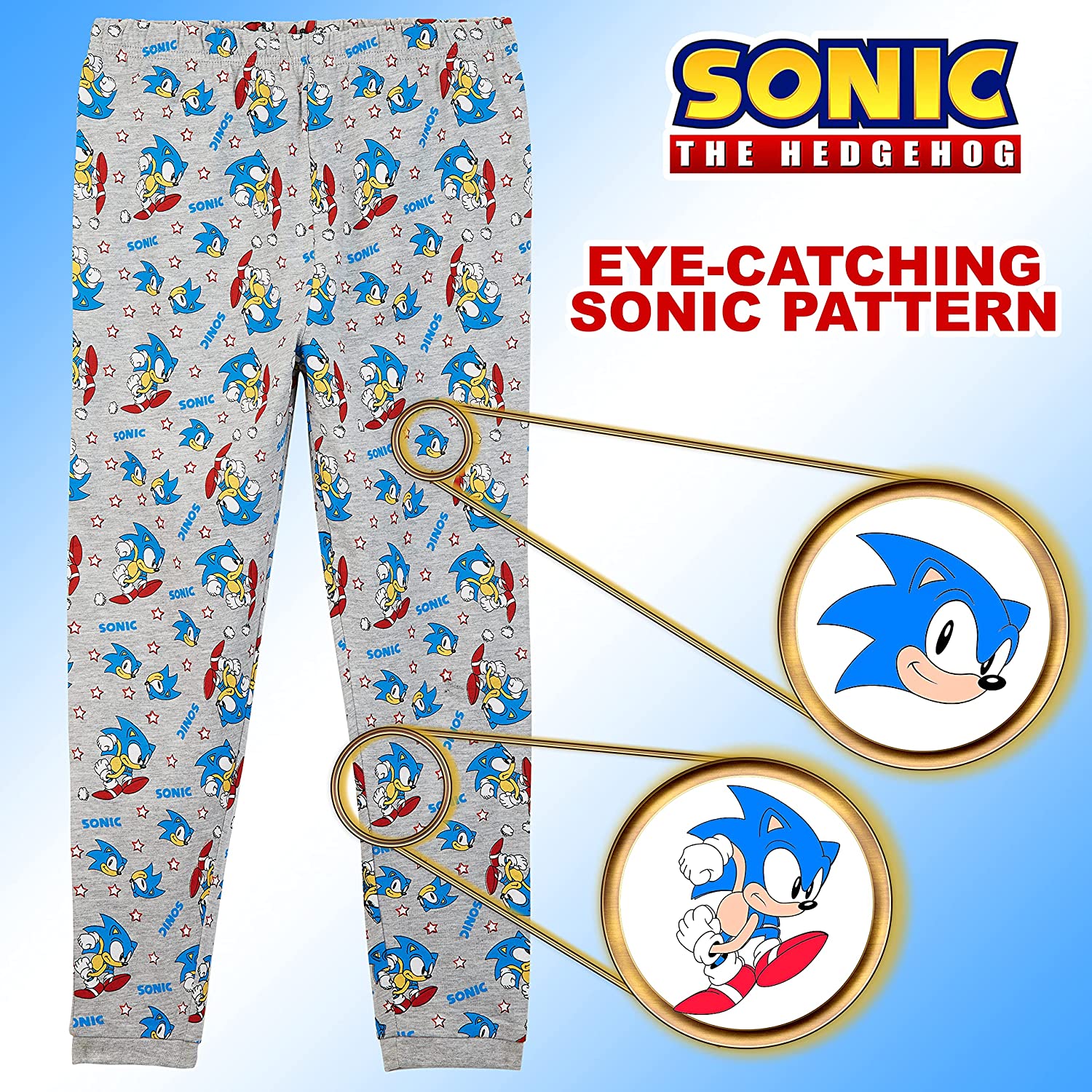 Sonic The Hedgehog Boys Pyjamas Long Sleeve Kids PJs Loungewear Gifts for Gamers - Get Trend