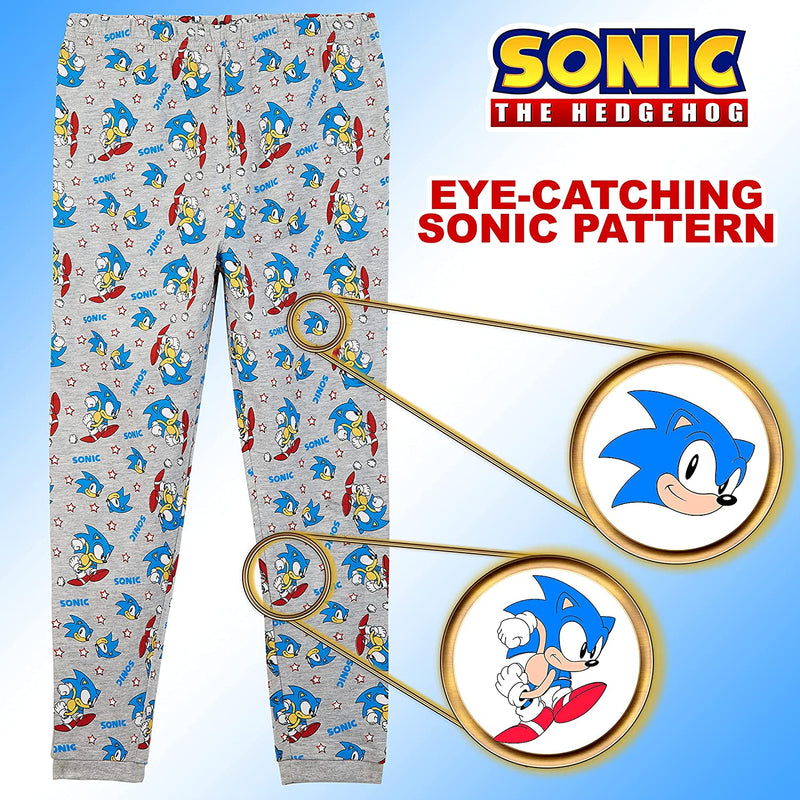 Sonic The Hedgehog Boys Pyjamas Long Sleeve Kids PJs Loungewear Gifts for Gamers