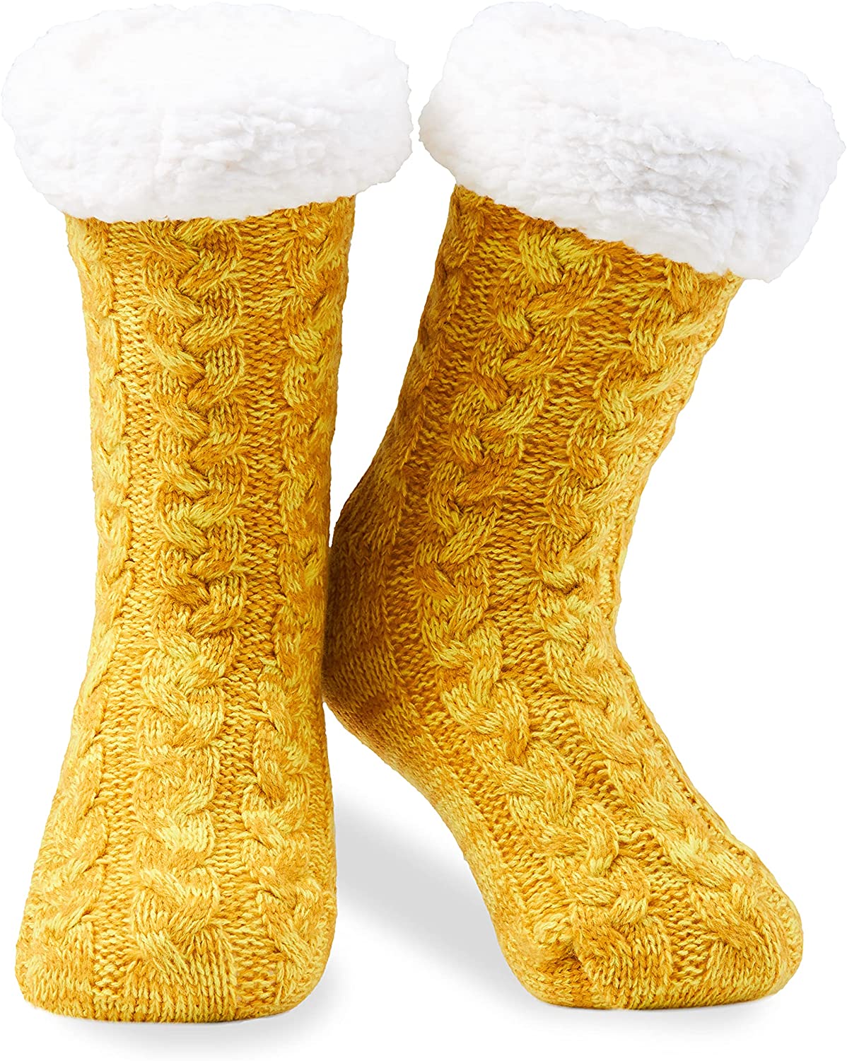 CityComfort Knitted Fluffy Slipper Socks for Women and Men - Get Trend