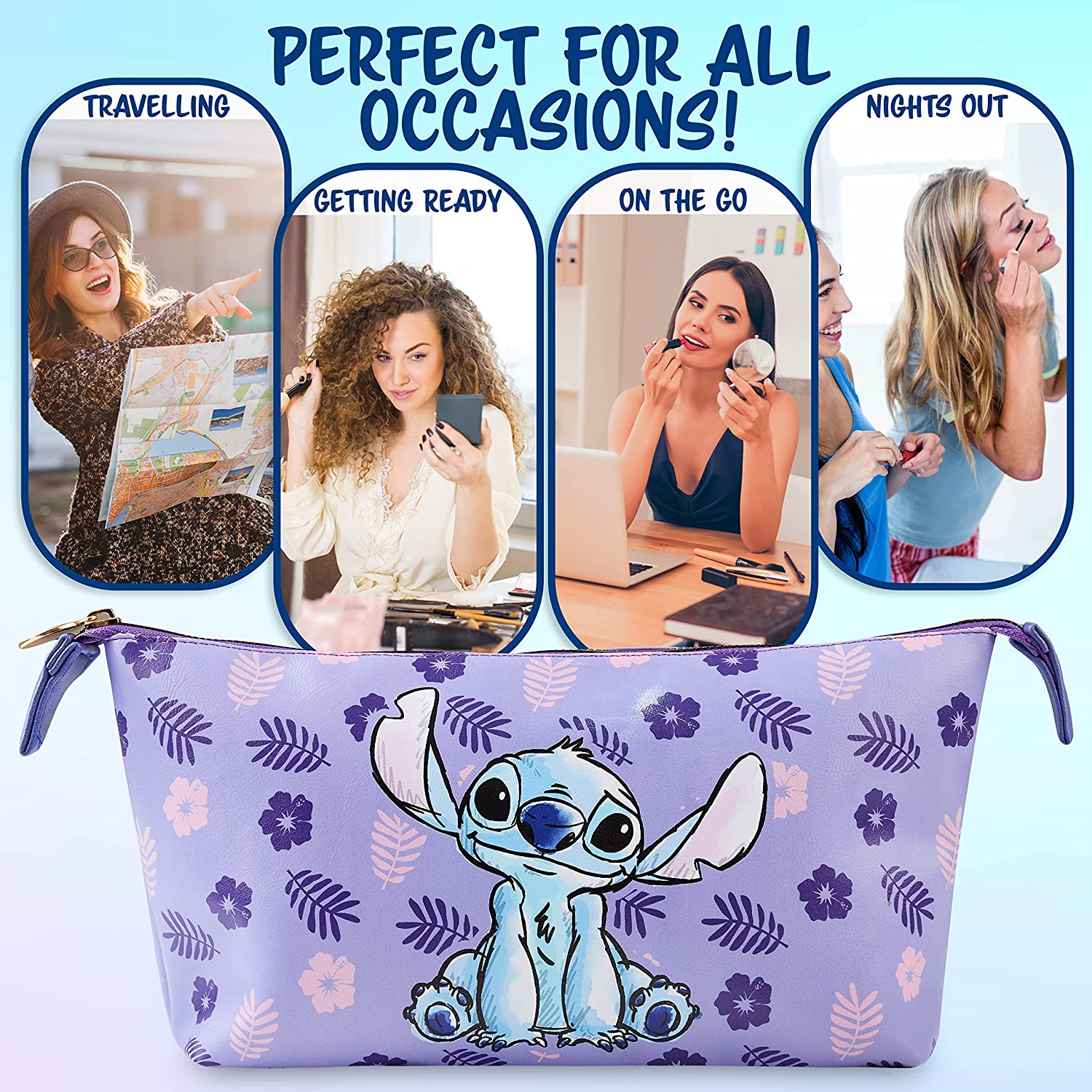 Disney Stitch Make Up Bag, Cute Cosmetic Bag Stitch Disney Gifts - Get Trend