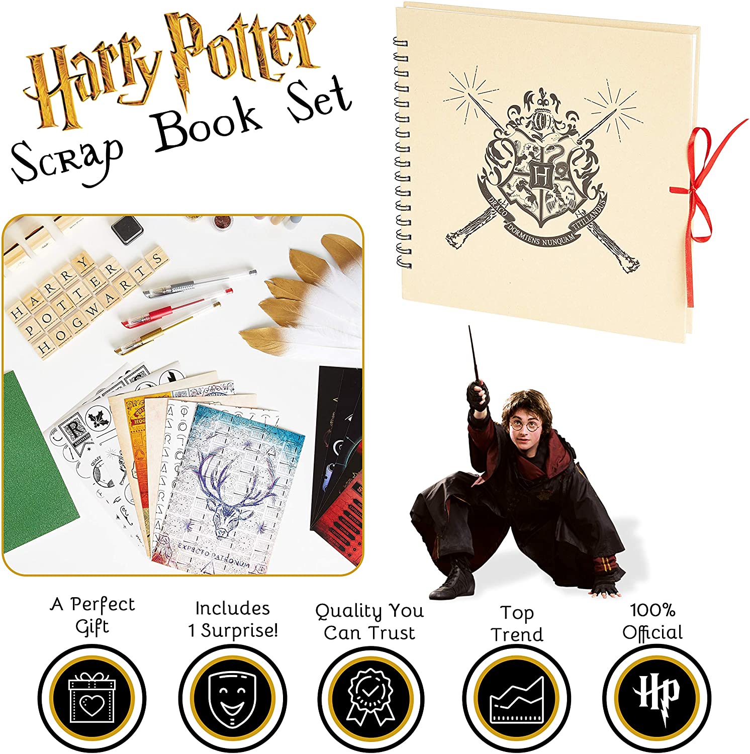 Harry Potter Scrap Book Set, Over 65 Accessories For Girls Boys - Get Trend