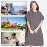 CityComfort Hooded Towelling Poncho with Pockets for Boys and Girls - Get Trend