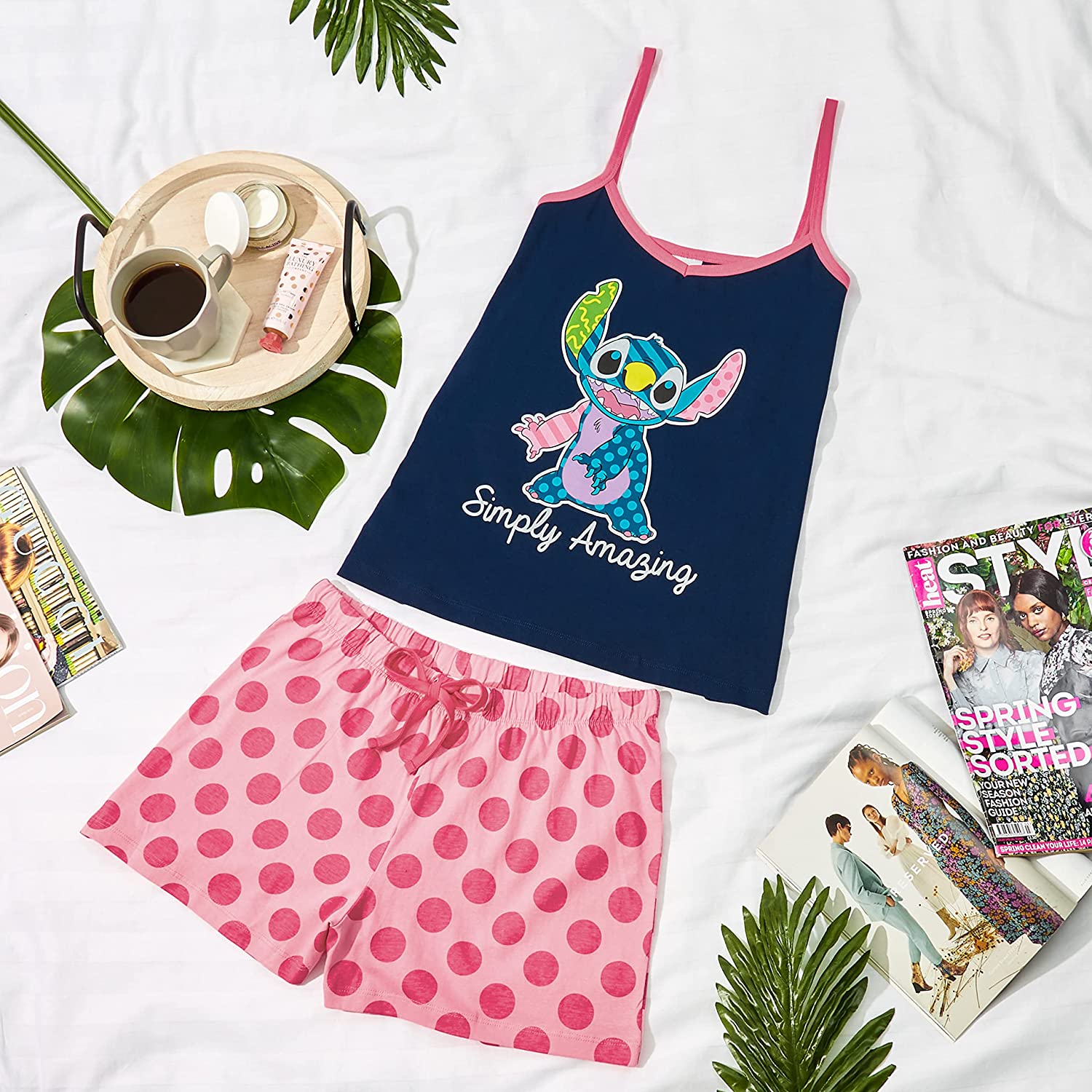 Disney Ladies Pyjamas Short PJs for Women Sets Stitch Disney Gifts - Get Trend