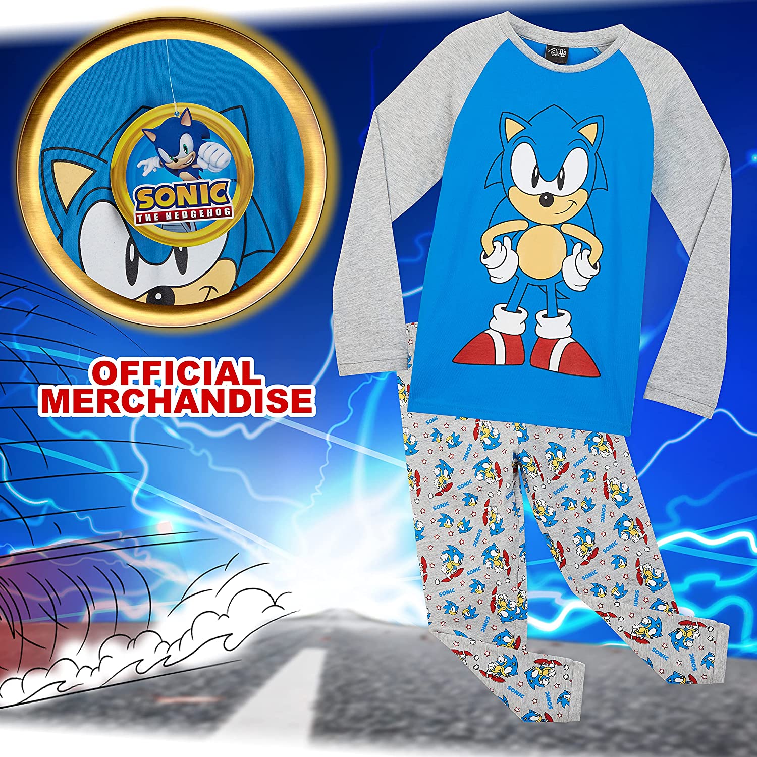 Sonic The Hedgehog Boys Pyjamas Long Sleeve Kids PJs Loungewear Gifts for Gamers - Get Trend