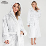 CityComfort Dressing Gown Women with Hood - Luxurious Fluffy Ladies Dressing Gown in Super Soft Fleece - Get Trend