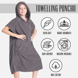 CityComfort Hooded Towelling Poncho with Pockets for Boys and Girls - Get Trend