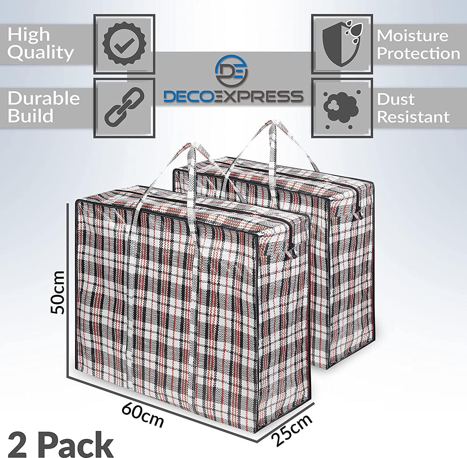 DECO EXPRESS Large Laundry Bags with Zip - 2 Pack Large Storage Bags - Get Trend