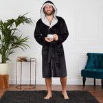 CityComfort Dressing Gowns,Super Soft Hooded,Men's Warm and Cozy Fleece Robe - Get Trend