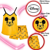 Disney Mickey Mouse Cotton Pajamas Shorts Set for Teenage Girls Women - Get Trend