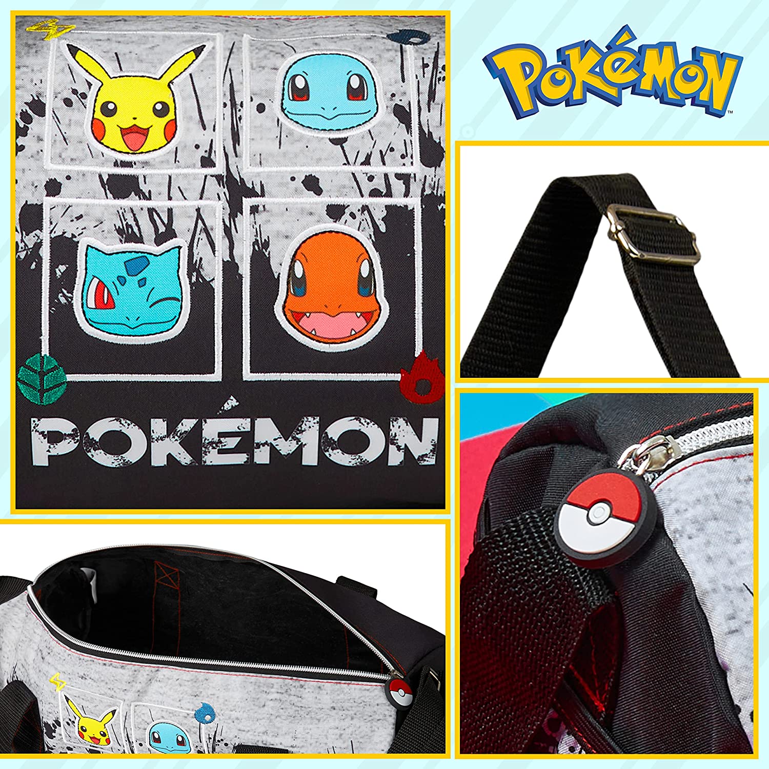 Pokemon Gym Bag for Kids, Pikachu Boys Duffle Bag Large Holdall - Get Trend
