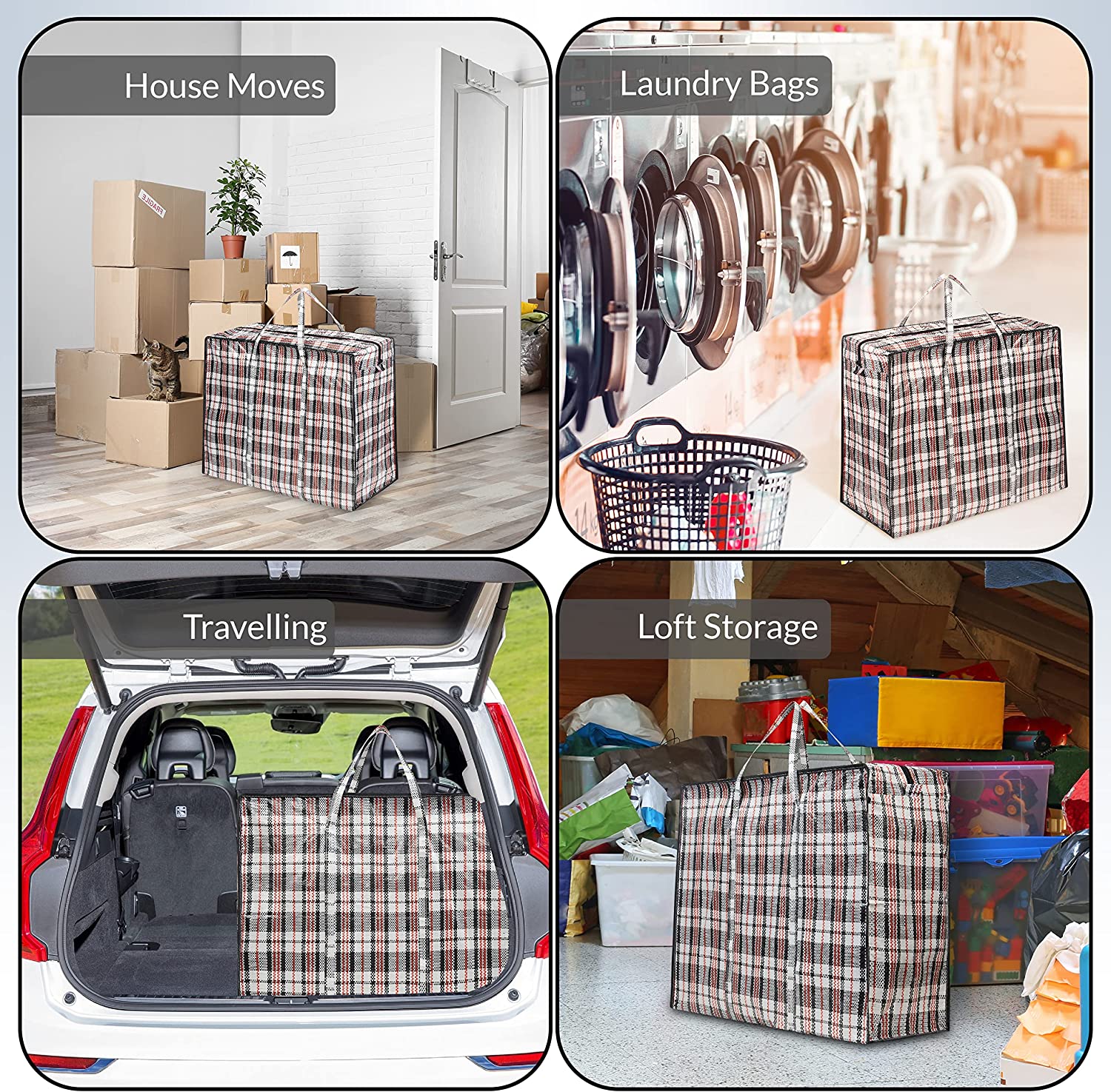 DECO EXPRESS Large Laundry Bags with Zip - 2 Pack Large Storage Bags - Get Trend