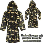 CityComfort Dressing Gown,Camo Fleece Robes with Hoodie and Pockets,for Kids - Get Trend