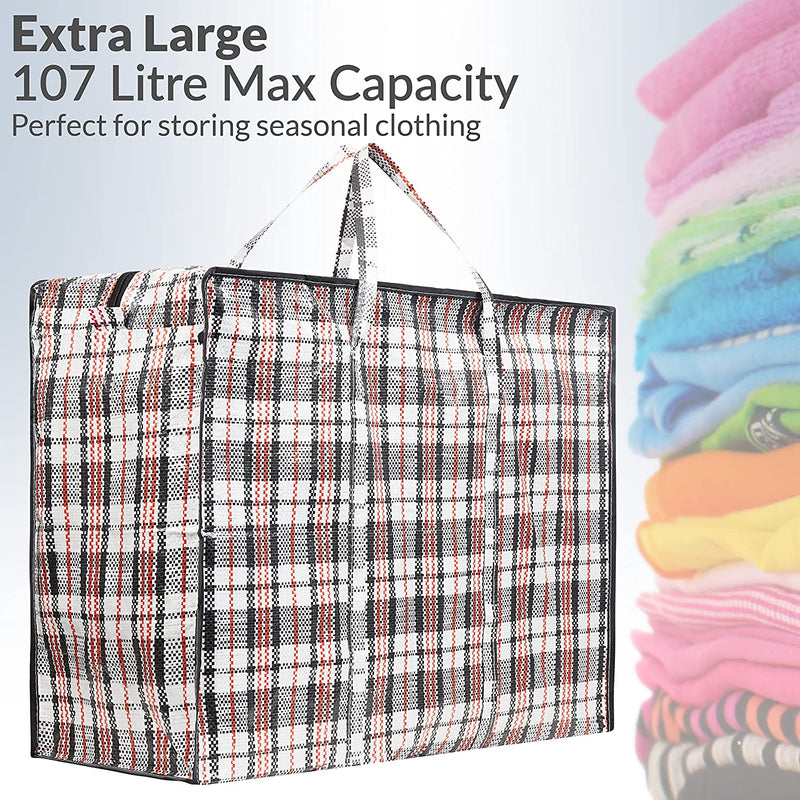 DECO EXPRESS Laundry Bags with Zips - 2 Pack Jumbo Storage Bags