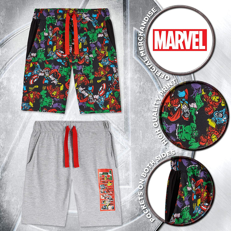 Marvel Shorts, Avengers Iron Man Captain America Hulk Thor for Boys Teenagers