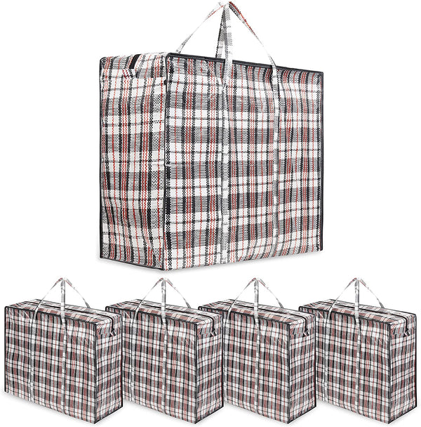 DECO EXPRESS Pack of 5 Large Storage Laundry Shopping Bags