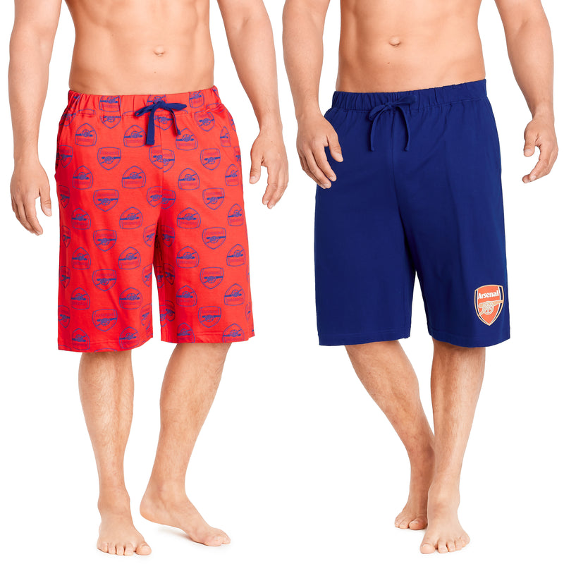Arsenal F.C. Shorts For Men, 2 Pack Cotton Lounge Shorts, Football Gifts