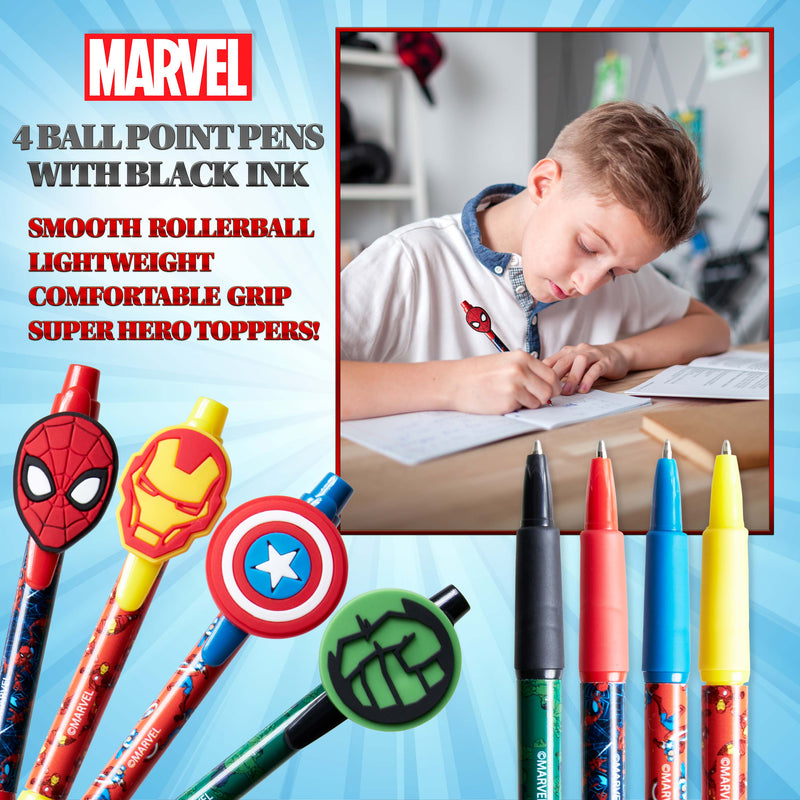 Marvel Pen Stationery Sets for Kids 4 Pack Avengers Pens
