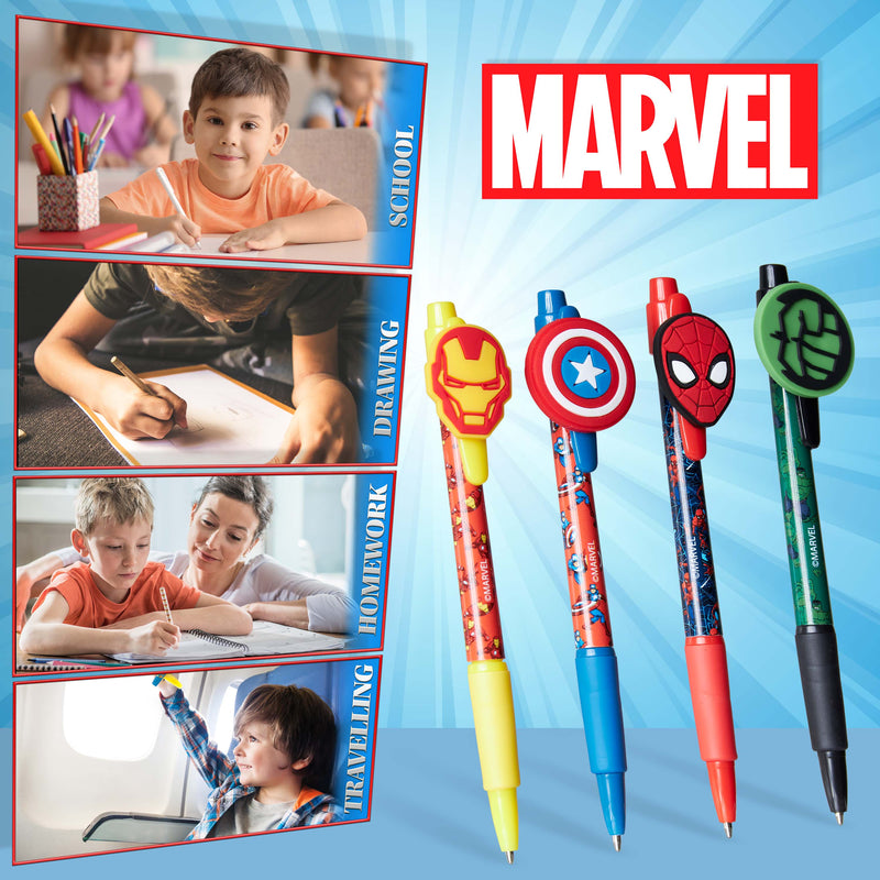 Marvel Pen Stationery Sets for Kids 4 Pack Avengers Pens