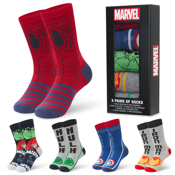 Marvel Socks Pack of 5 -  Mens Socks Avengers Gifts for Men - Get Trend